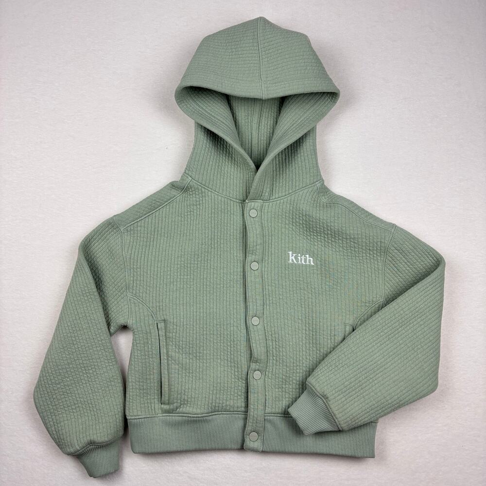 Kith Kids Small Snapfront Nelson Hoodie Sage Green Jacket